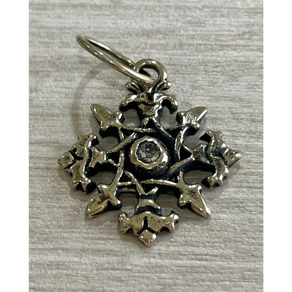 Love Heals White Topaz APRIL Birthstone Snowflake White Bronze Charm LH97 - Picture 2 of 8